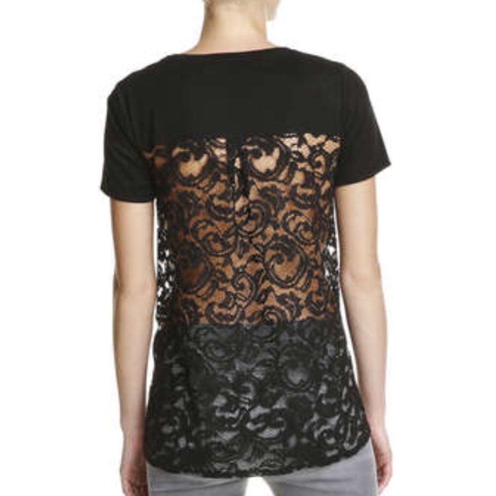Black Lace Back Tee